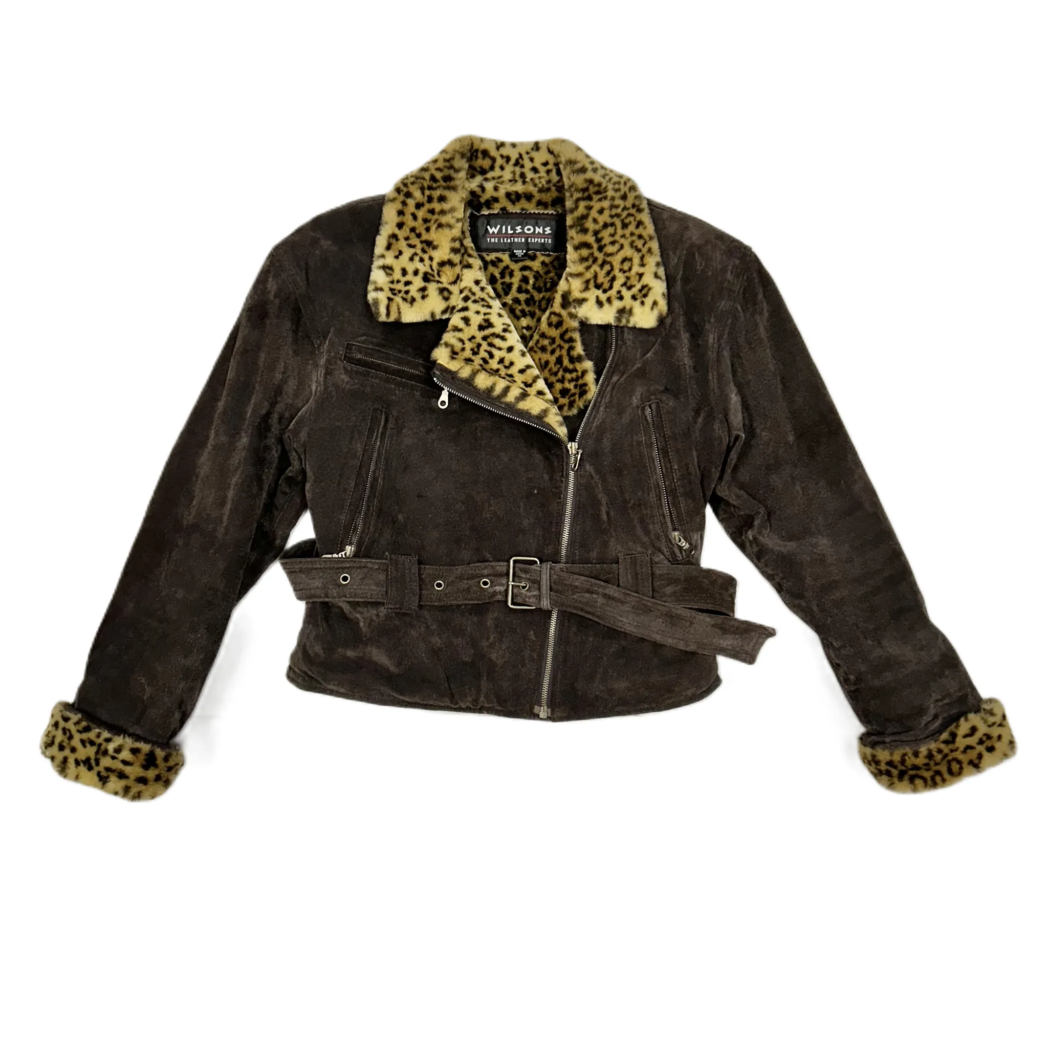 Coat Leather By Wilsons Leather In Brown, Size: M