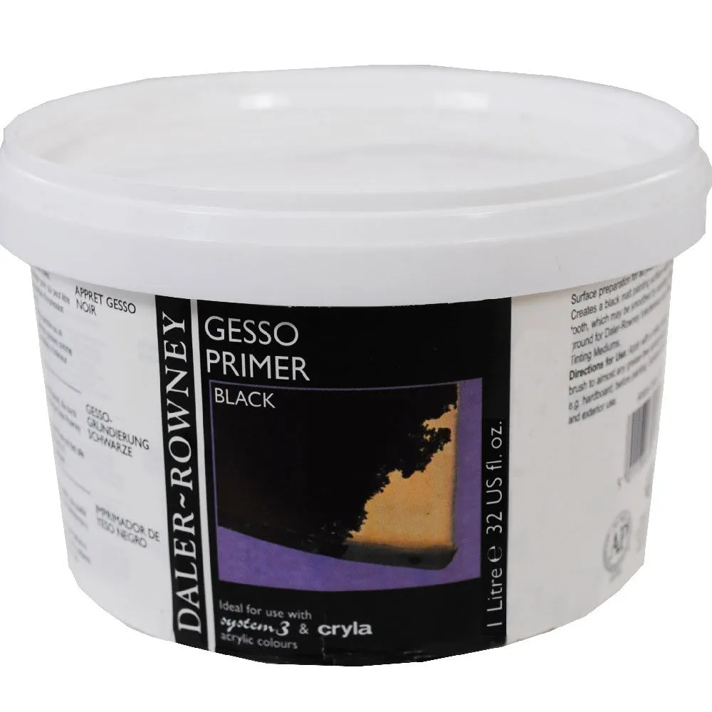 Daler Rowney Black Gesso Primer Acrylic Medium