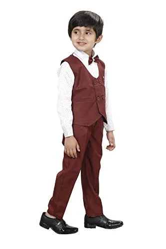 DKGF FASHION 3-Piece Suit for Boys(DC006-6) Maroon