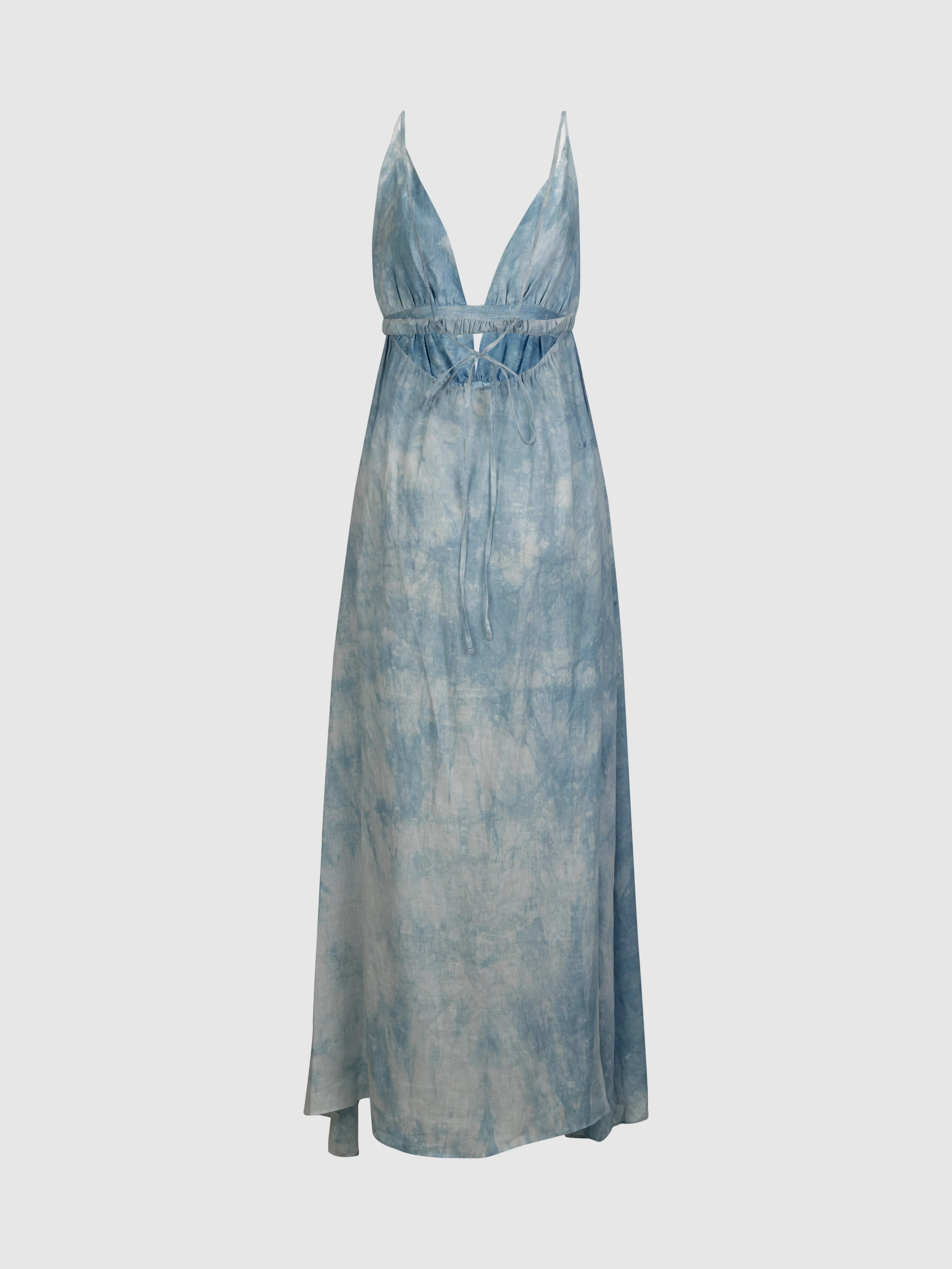 HAND DYED PIAFFET DRESS IN INDIGO