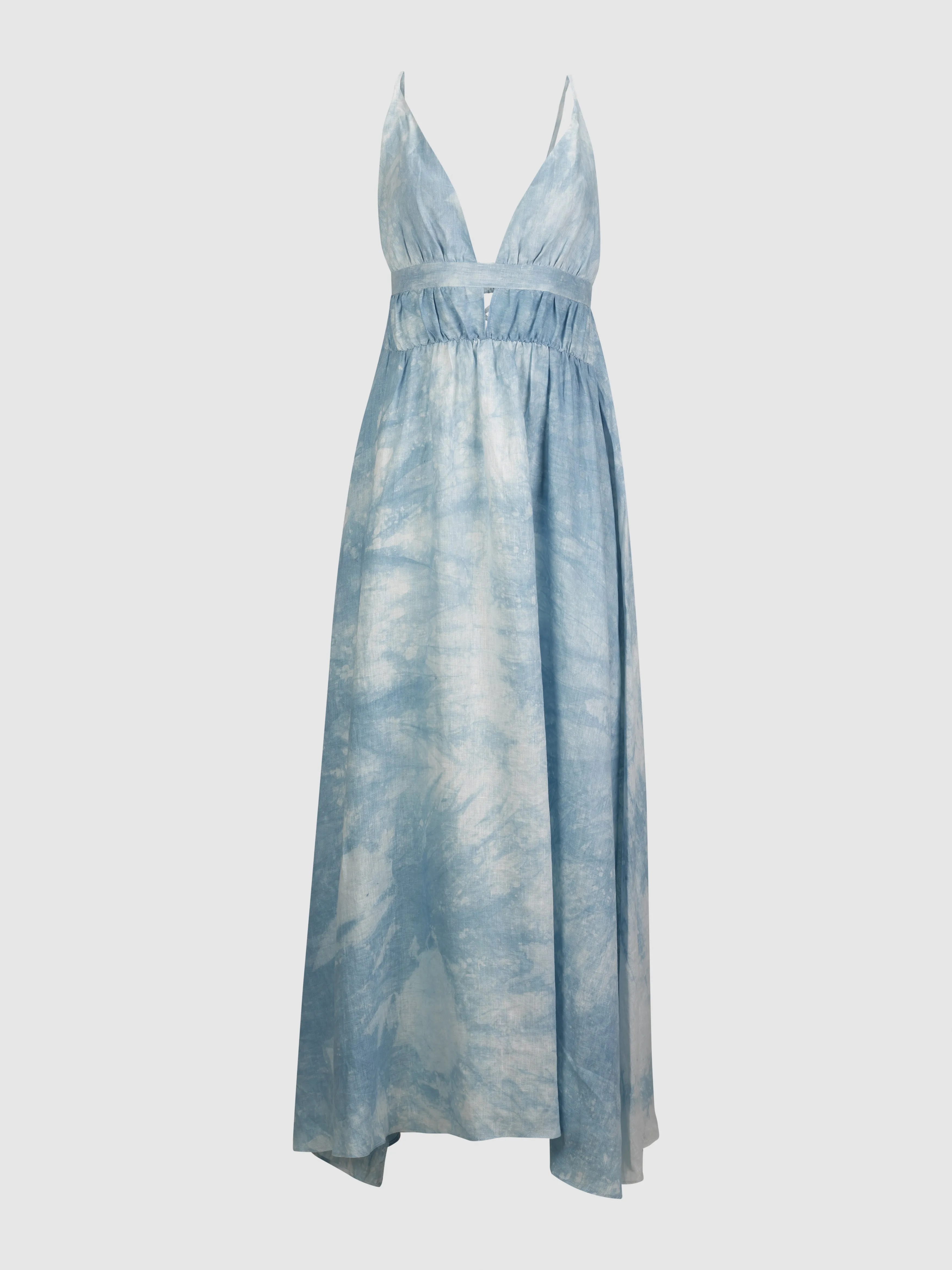 HAND DYED PIAFFET DRESS IN INDIGO