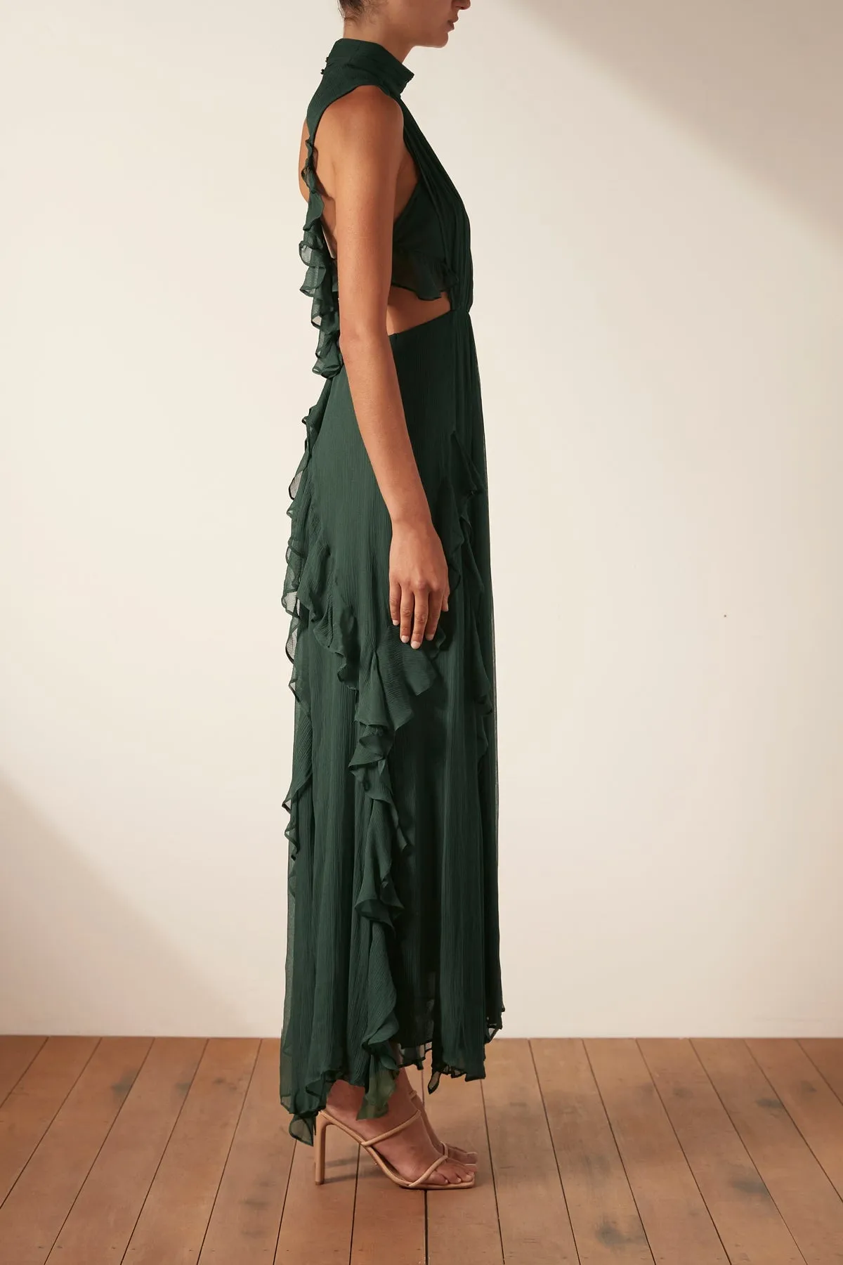 Leonie Backless Frill Maxi Dress