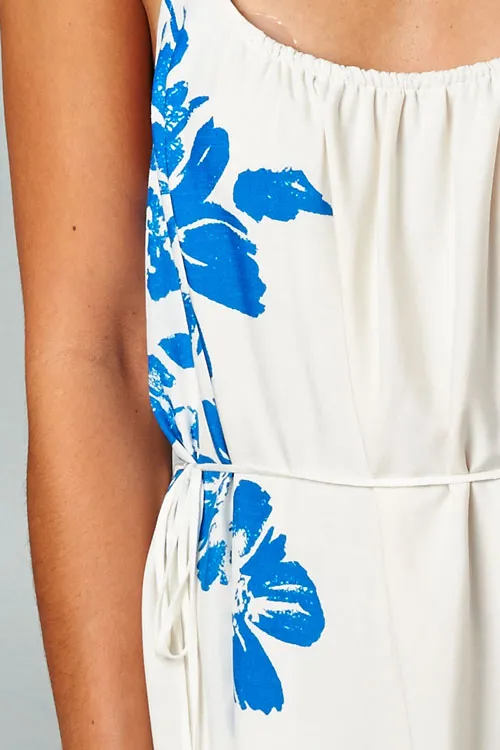 Maui Floral Double Spaghetti Strap Maxi Dress