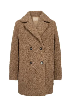 Mukite Teddy Doubled Breasted Coat - Desert Brown