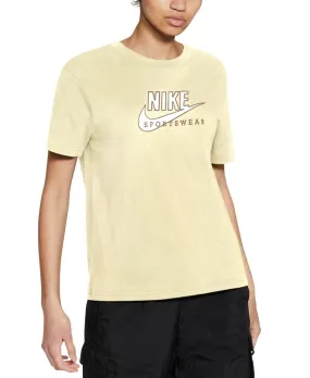 Nike Women's Sportswear Cotton Heritage T-Shirt Yellow Size M MSRP $40