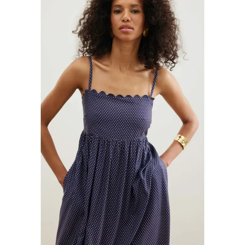 Pinata | Navy White Polka Dot Dress