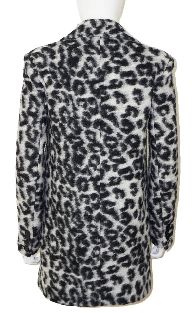 REBECCA MINKOFF Luke Leopard Print Wool Coat