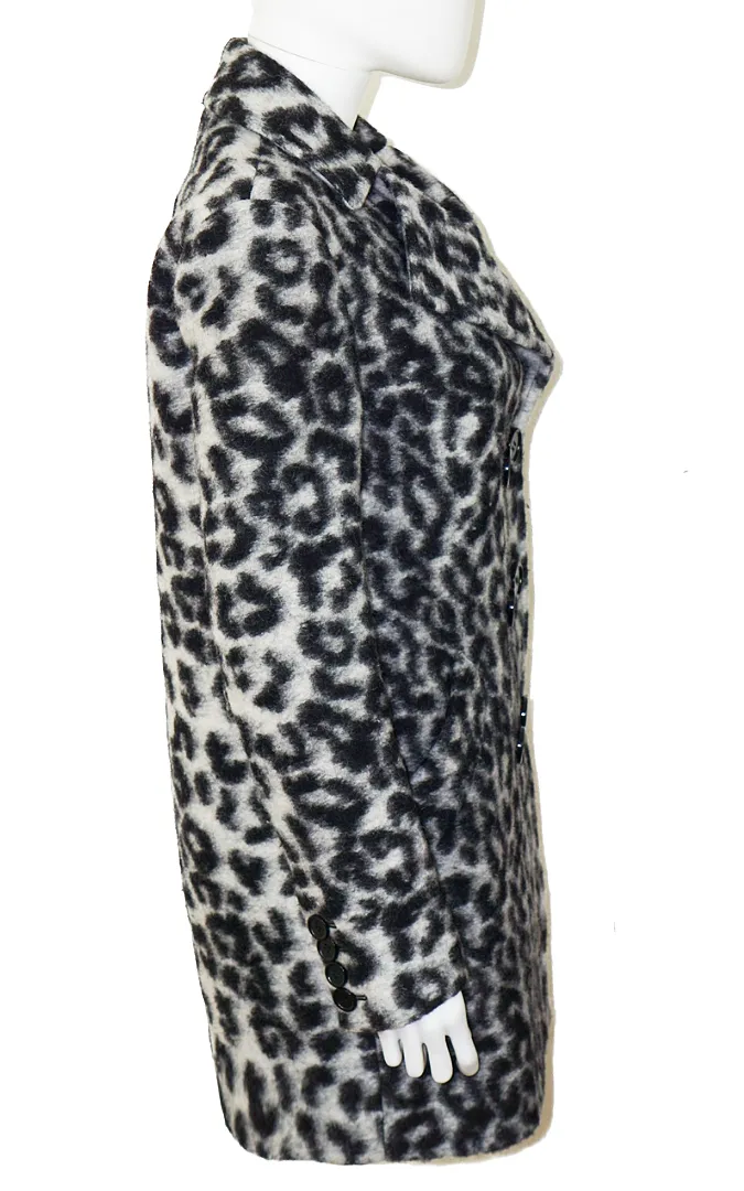 REBECCA MINKOFF Luke Leopard Print Wool Coat