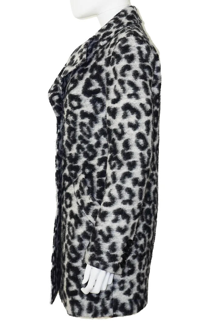 REBECCA MINKOFF Luke Leopard Print Wool Coat