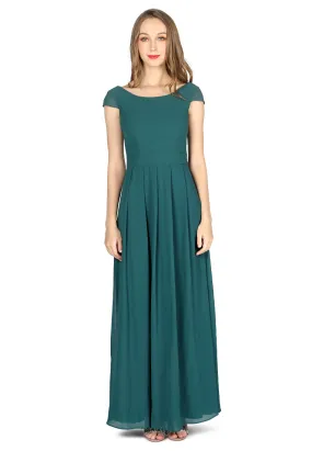 Teal Chiffon Maxi Dress